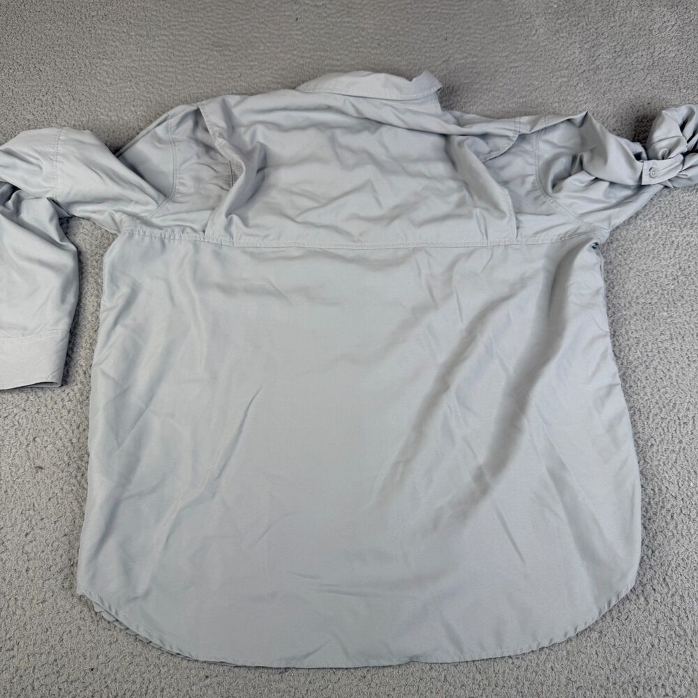 COLUMBIA Shirt Mens XL Gray PFG Omni Shade 50 UPF Vented Roll Tab Fishing Hiking - Picture 8 of 15